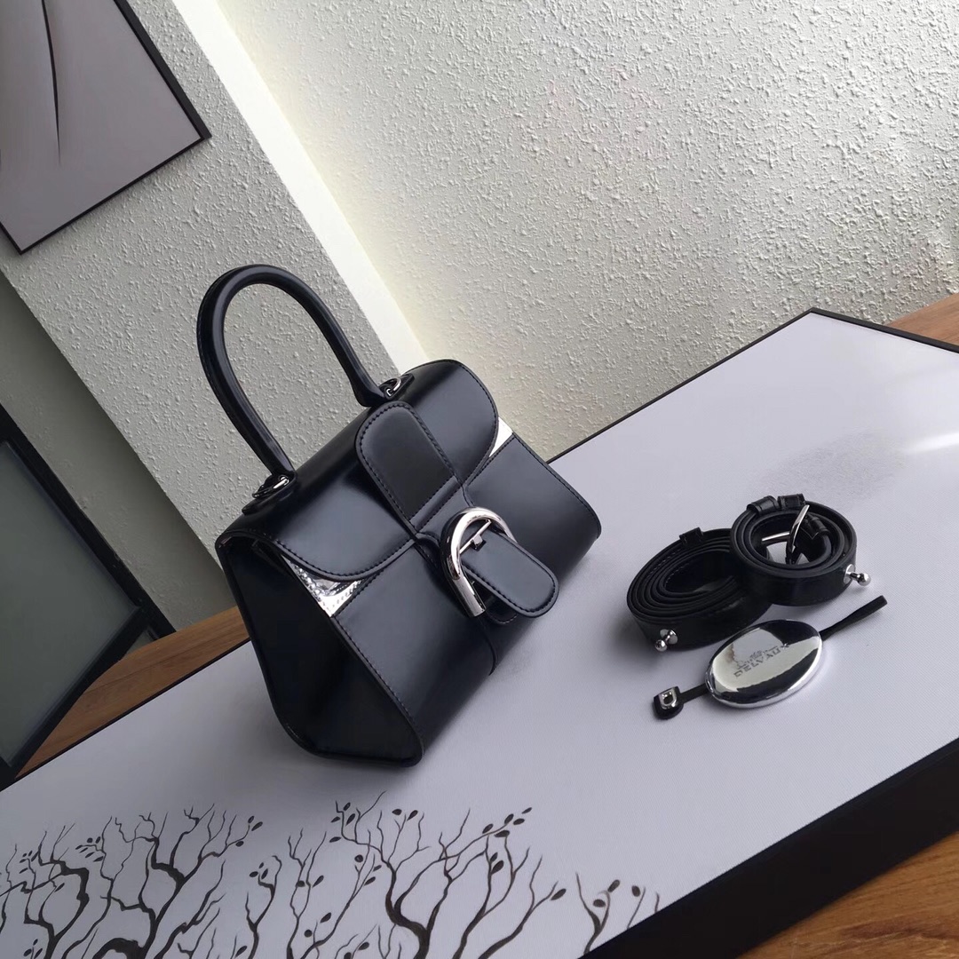 델보 브리앙 박스 GM 백 유광 블랙